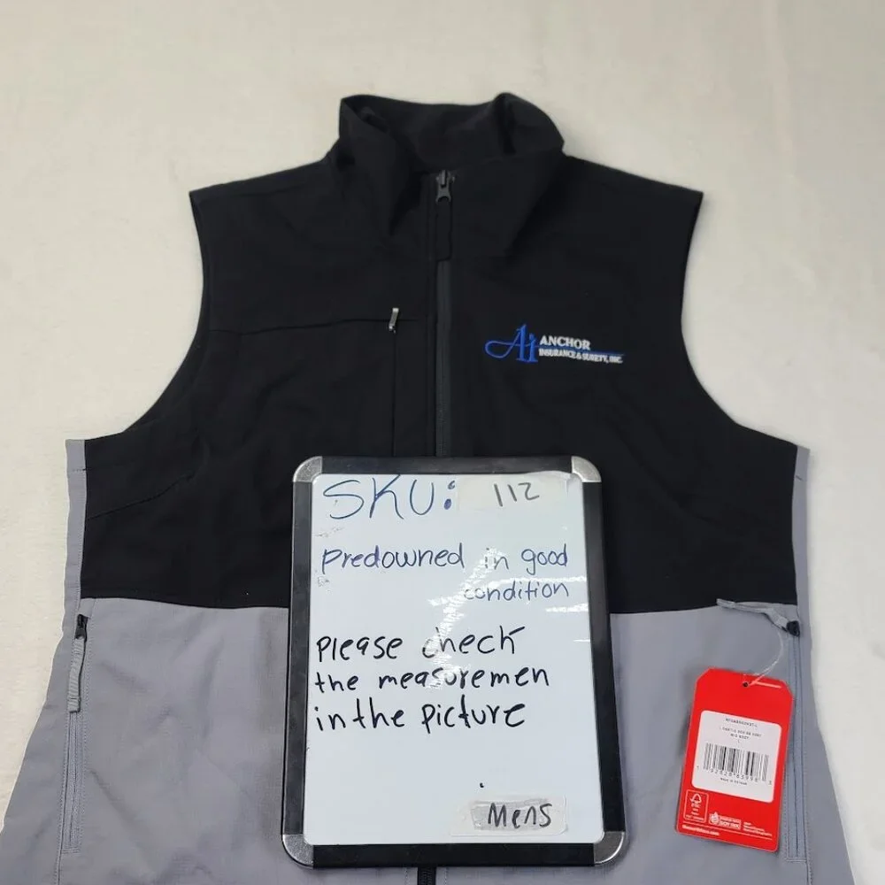 The North Face Men's Black Gray Castle‎ Rock Soft Shell Basic Vest Size L